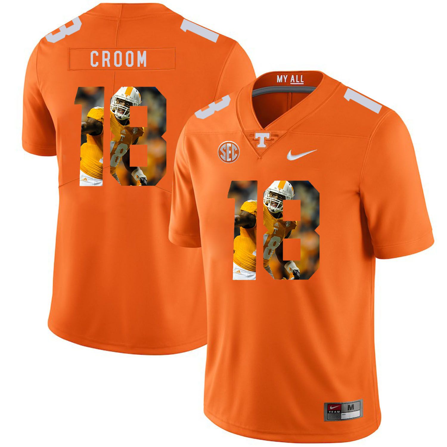 Men Tennessee Volunteers 18 Croom Orange Fashion Edition Customized NCAA Jerseys